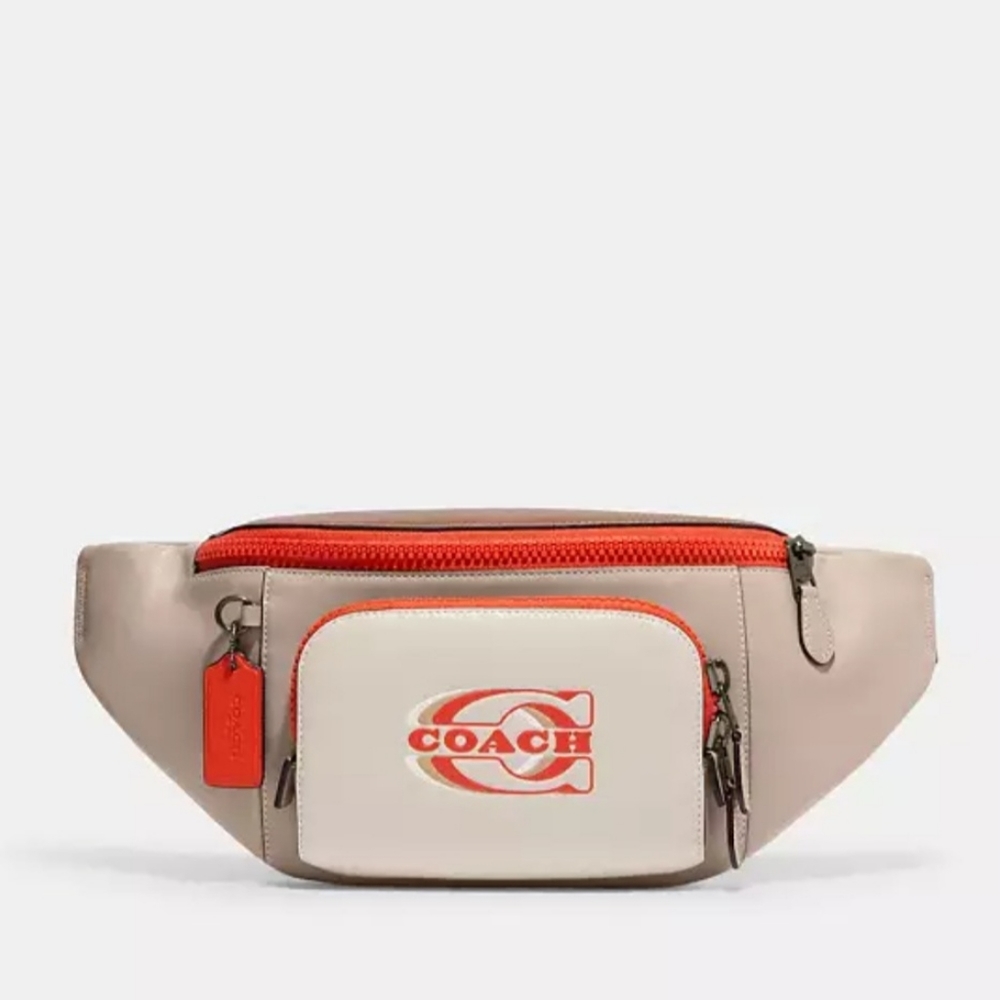 Coach Track Leather Block Belt Bag CH110 *NWT*